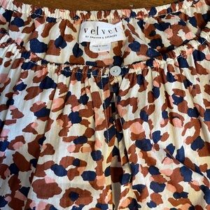 Velvet Flutter Sleeve Blouse Size L